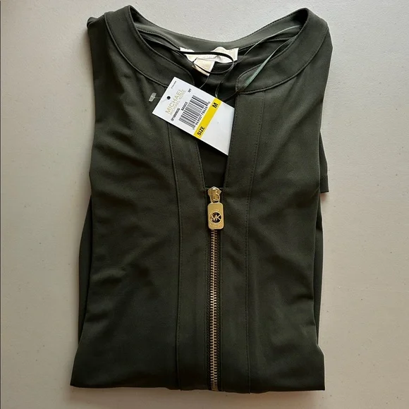 NWT Michael Kors Dark Green Long Sleeve Dress Size M. - Picture 16 of 16
